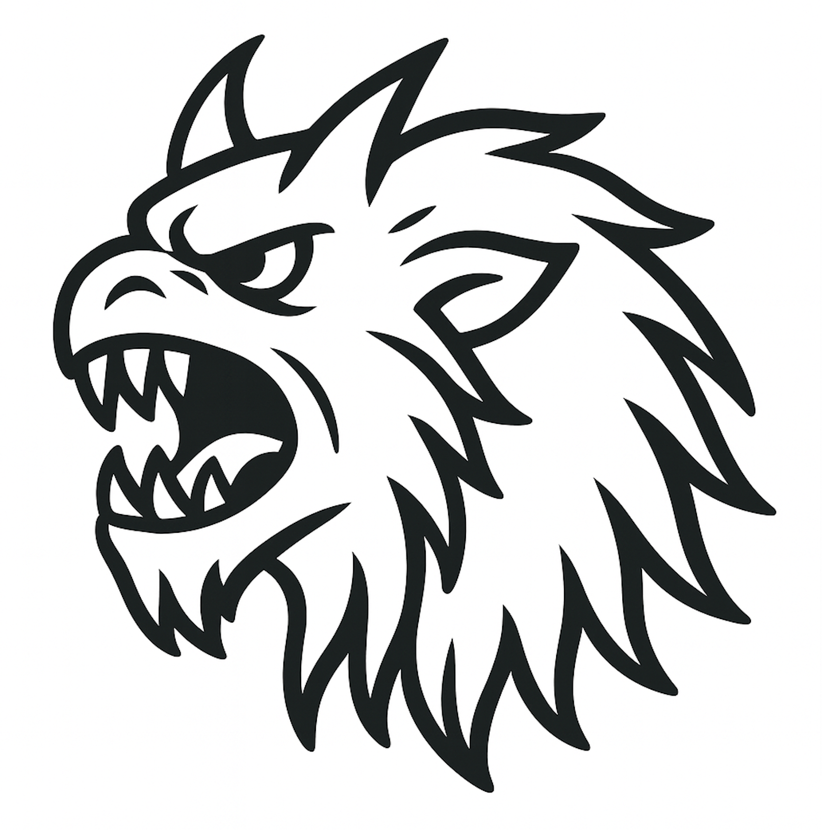 A black and white image of a lion head

AI-generated content may be incorrect.
